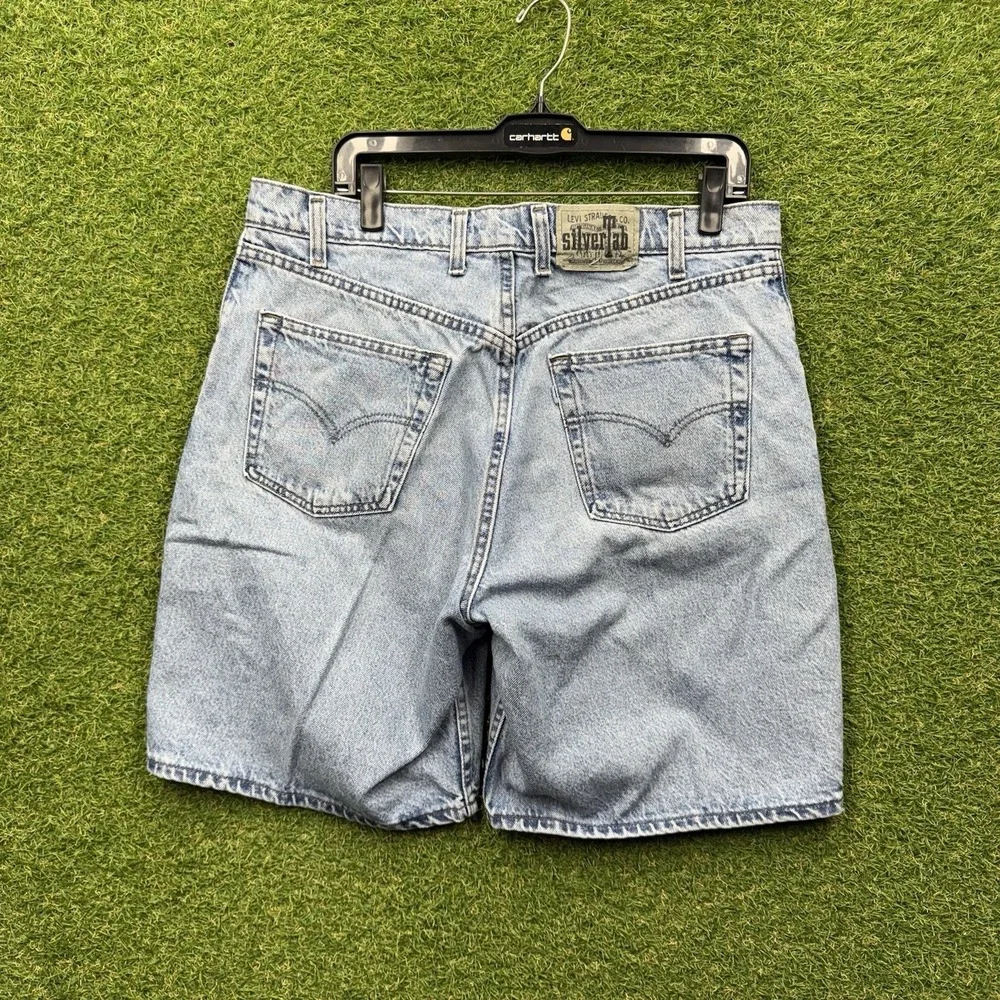 Vintage Levis Silver Tab Shirts Mens 36 Jorts Jean Loose Baggy Denim Light Wash